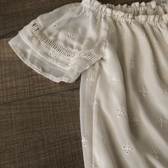 Cute summer top shoulder off floral black white - Picture 4 of 9